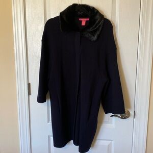 Catherine malandrino XL sweater with fur collar